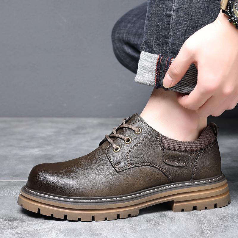 Large Size47 Genuine Leather Casual Shoes Fashionable All-Match Trendy Shoes British Genuine Leather - Image 5